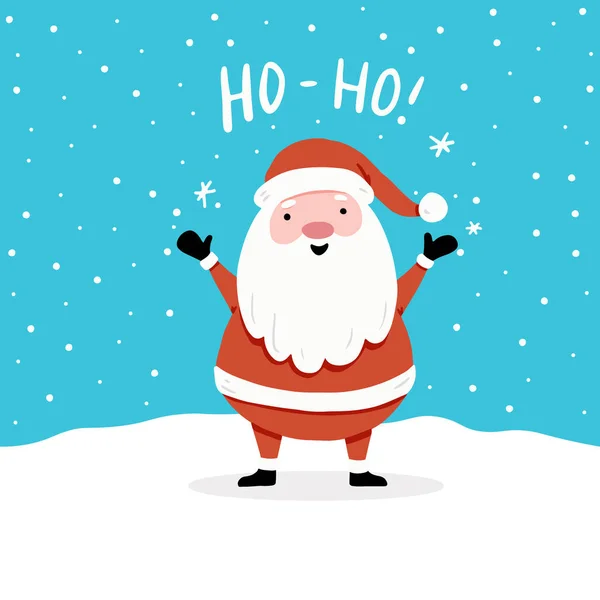 Vánoční přání design šablona s roztomilým znakem s textem. — Stockový vektor