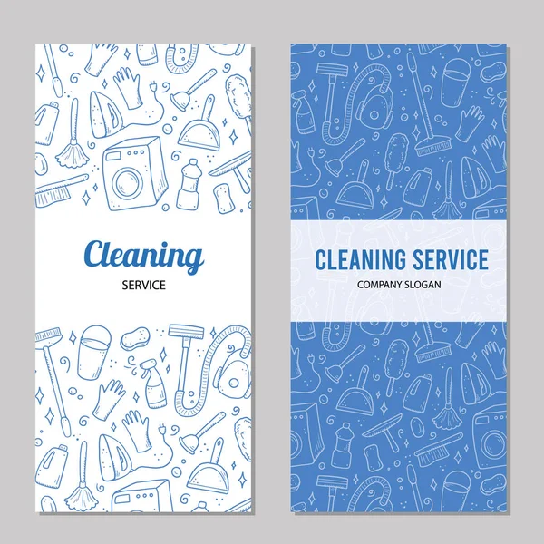 Handgetekend ontwerp van de flyer voor schoonmaak. — Stockvector