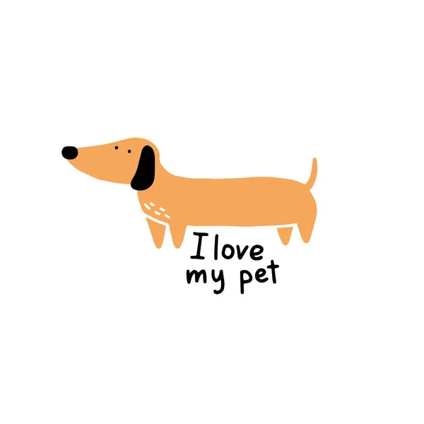 Χαριτωμένο σκυλάκι. Σκύλος κινουμένων σχεδίων — Διανυσματικό Αρχείο