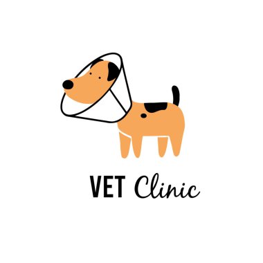 Hayvan veterineri kliniği için köpek illüstrasyonu