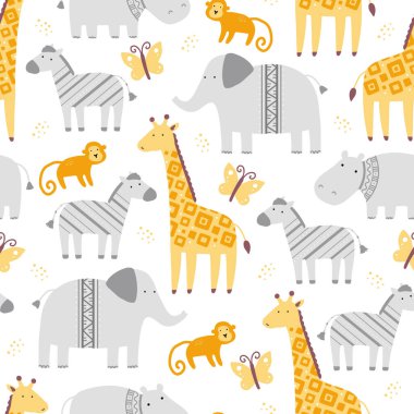 Şirin Afrikalı hayvanlarla kusursuz bir düzen.