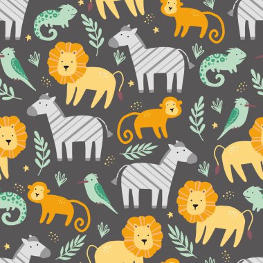 Şirin Afrikalı hayvanlarla kusursuz bir düzen.