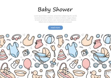 Bebek karalamalarının el çizimi şablonu