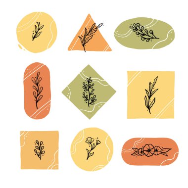 Dikenli renklendirme için çiçek elementleri kümesi