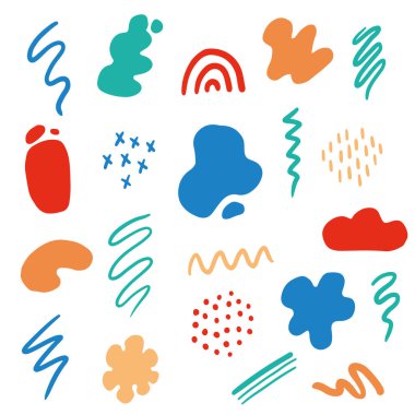 El çizimi, soyut fırça ögeleri kümesi