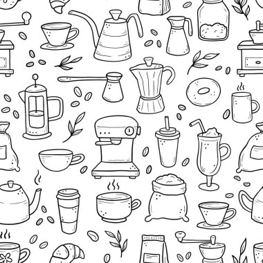 El çizimi karalama semalsiz kahve deseni