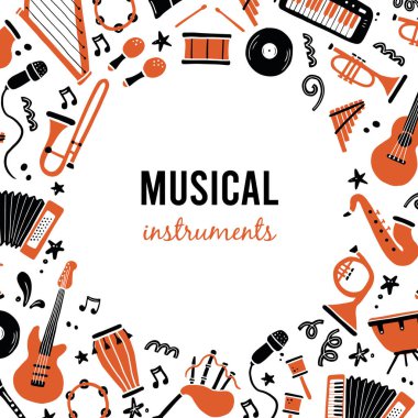 Müzik enstrümanlı pankartlar