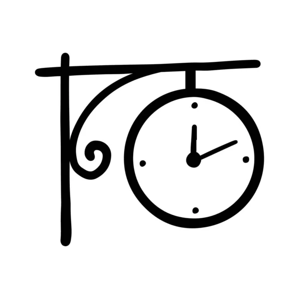 Horloge extérieure simple dessinée à la main — Image vectorielle