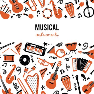 Müzik enstrümanlı pankartlar