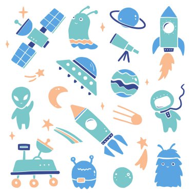 Sevimli çizgi film alanı nesne ile ayarlandı