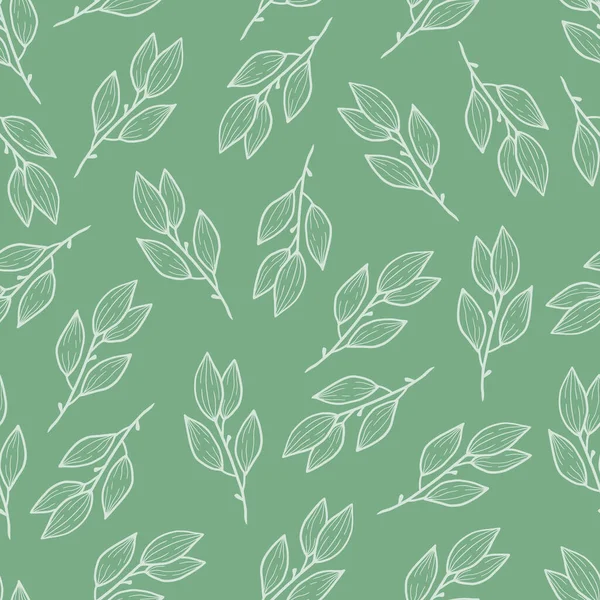 Patrón floral sin costuras de hoja simple — Vector de stock