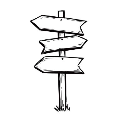 Çizim yön işareti. El çizimi