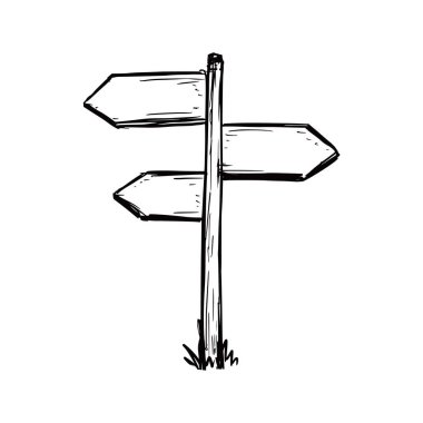 Çizim yön işareti. El çizimi