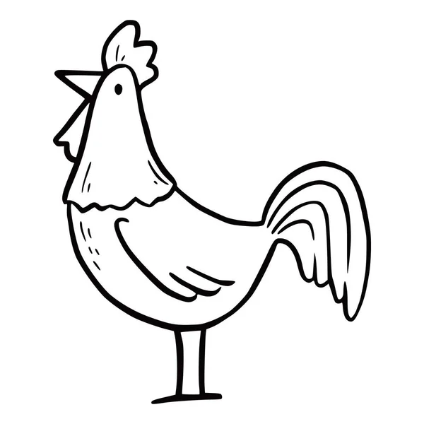 Hand drawn chicken rooster. Doodle — Stock Vector