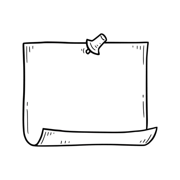 Memo di carta disegnata a mano appiccicoso. Doodle. — Vettoriale Stock