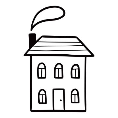 El çizimi şirin bir ev. Kelime