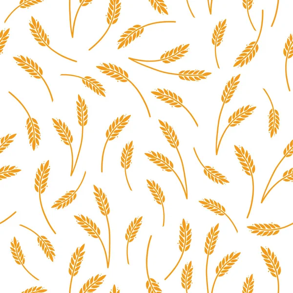 Пшеница, ячмень, рисовый узор для зерновых — стоковый вектор
