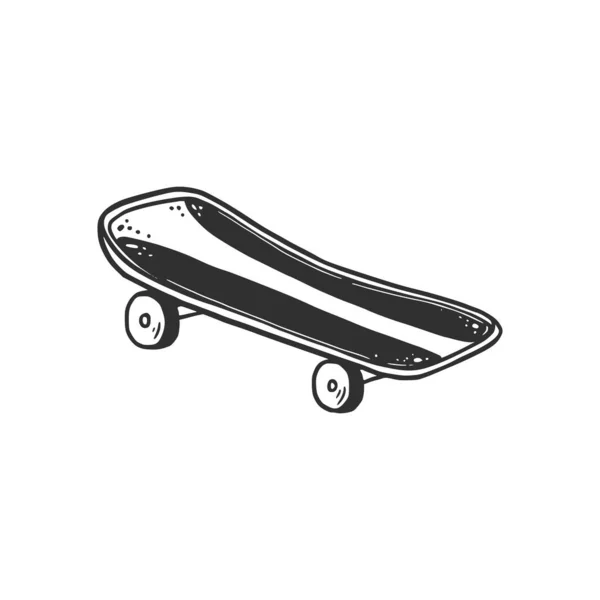Skate desenhado à mão. Esboço Doodle —  Vetores de Stock