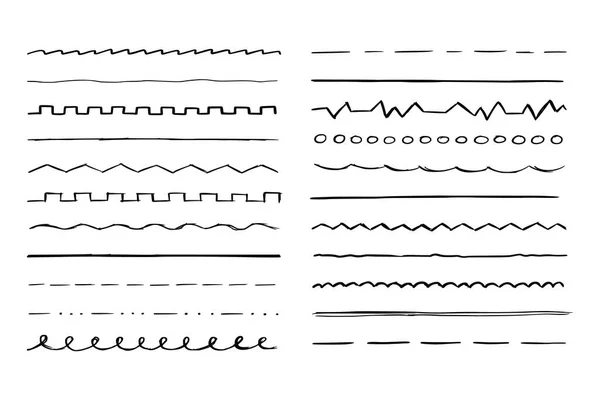 Hand drawn line set. Sketch scribble — Stock Vector