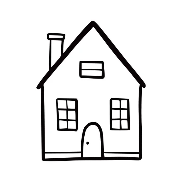 Dibujado a mano linda casa. Doodle. — Archivo Imágenes Vectoriales