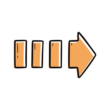 Turuncu ok elementi. Karalama çizimi