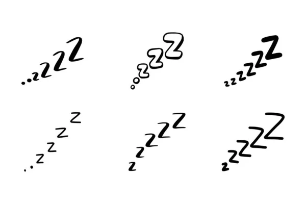 Dormir zzzz garabato símbolo conjunto. — Archivo Imágenes Vectoriales