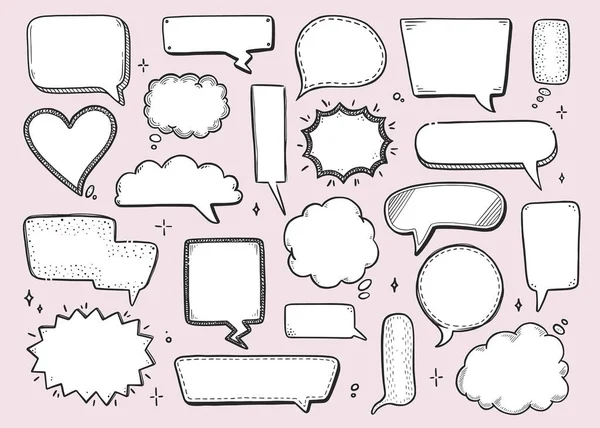 Comic speech bubble set with different shape — Stock Vector