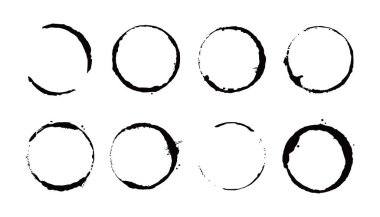 Kahve lekesi yüzüğü takıldı. Vektör illüstrasyonu.