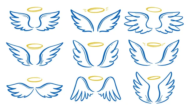 Andělské křídlo a svatozář — Stockový vektor