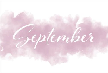 Eylül metni ve güzel suluboya. Merhaba Eylül, sonbahar düğün kartı.