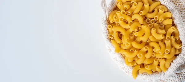 Raw Dry Uncooked Elbow Macaroni Pasta Spaghetti White Background Good — Stock Photo, Image