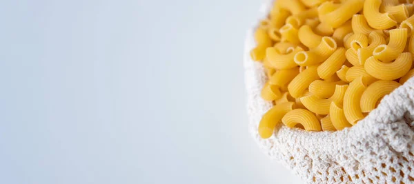 Raw Dry Uncooked Elbow Macaroni Pasta Spaghetti White Background Good — Stock Photo, Image