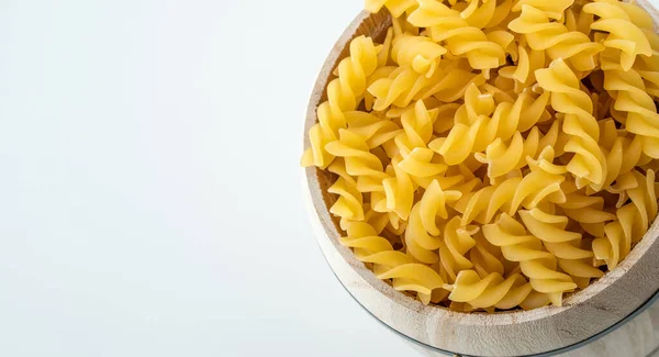 Raw Dry Uncooked Fusilli Pasta Spaghetti Noodle White Background Good — Stock Photo, Image