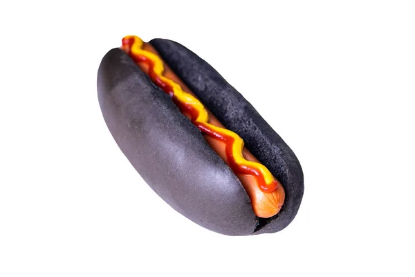 Amerikansk Traditionell Snabbmat Hotdog Med Färskt Ekologiskt Bröd Bullar Vitt — Stockfoto