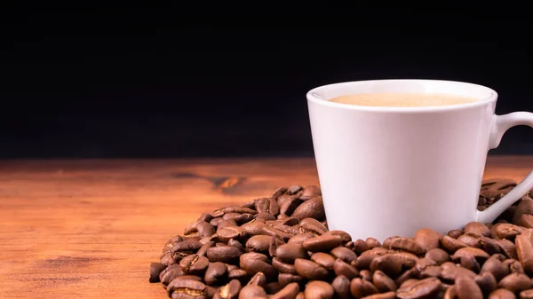 Hemlagat Café Färsk Varm Espresso Ånga Vit Mugg Kopp Brygd — Stockfoto