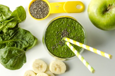 Green Spinach Kale Detox Smoothie clipart