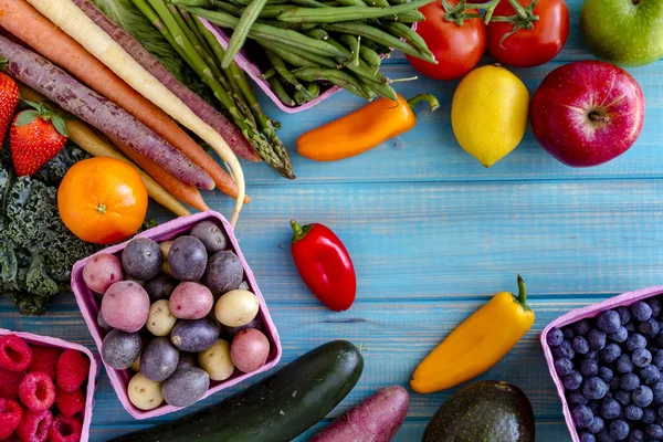 Surtido de frutas y verduras Fondo — Foto de Stock