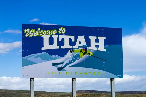 Witamy w Utah Highway znak — Zdjęcie stockowe
