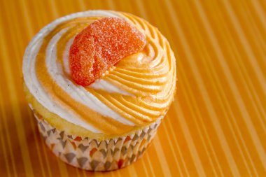 Turuncu vanilya Bean Cupcakes Swirled