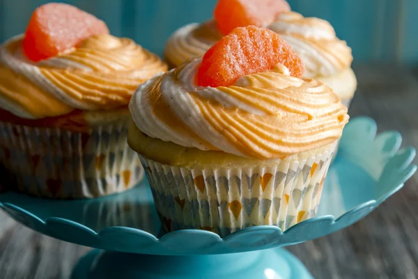 Orange Vanilla Bean virvlade Cupcakes — Stockfoto