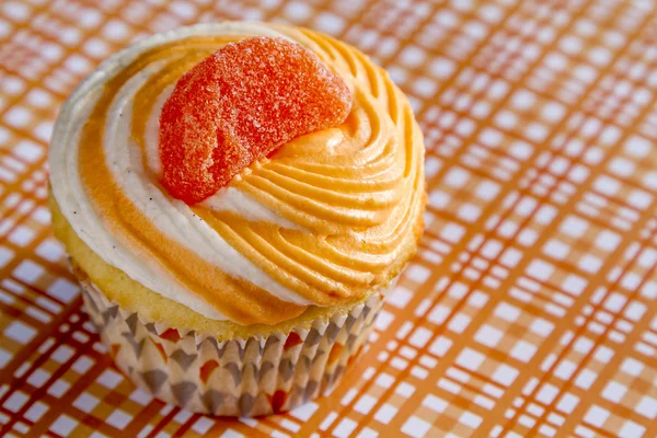 Oranje vanille boon wervelde Cupcakes — Stockfoto