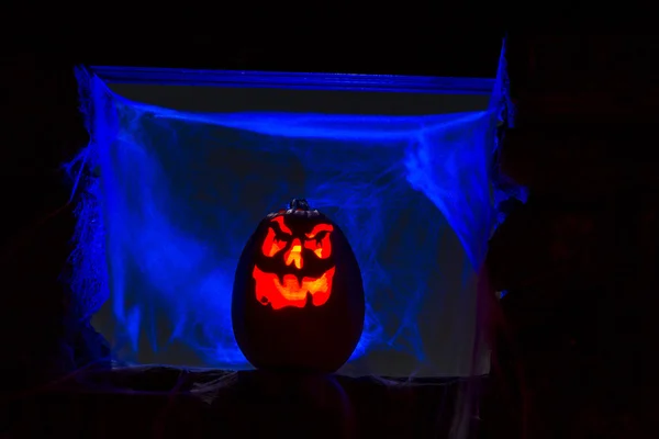 Candle Lit Halloween Pumpkins — Stock Photo, Image