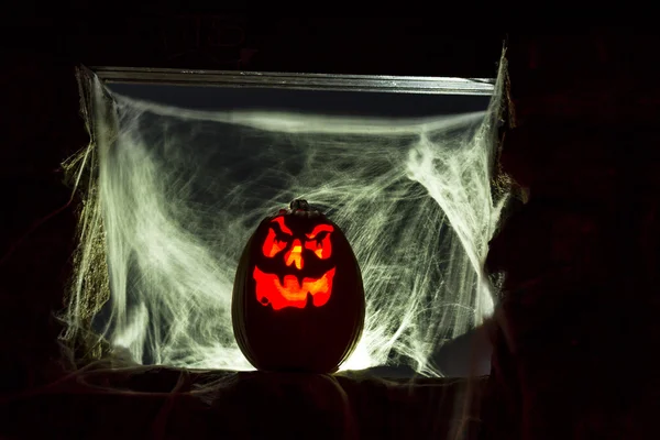 Candle Lit Halloween Pumpkins — Stock Photo, Image