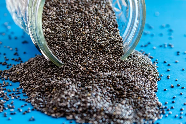 Sementes de chia preto e branco — Fotografia de Stock