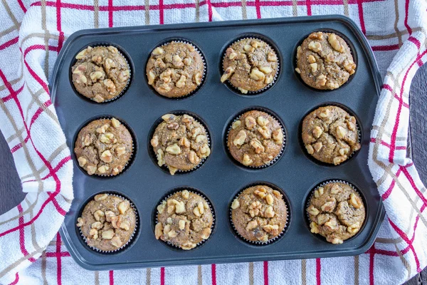 Muffin di semi di noce banana e Chia — Foto Stock