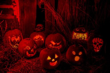 Mum ışıklı Halloween Pumpkins