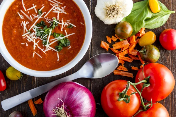 Fresh Homemade Tomato Soup — Stock Image Fresh Homemade Tomato Soup Royalty Free Stock Photos