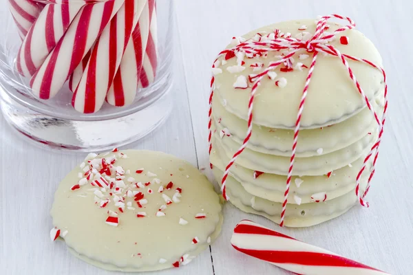 Chocolate Peppermint Holiday Cookies — Stock Photo, Image