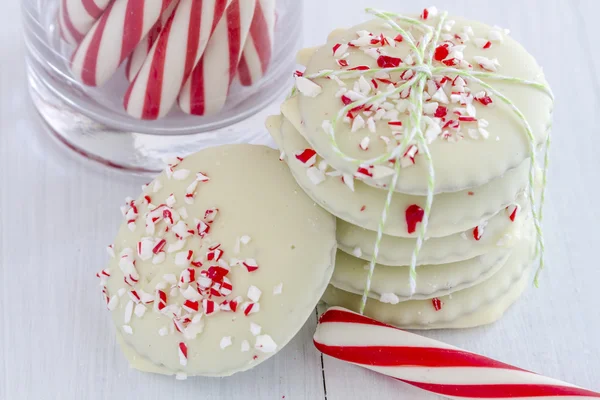 Chocolate Peppermint Holiday Cookies — Stock Photo, Image