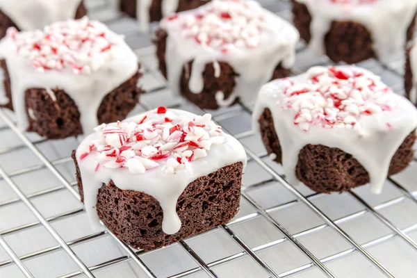 Máta čokoláda Brownie kousnutí — Stock fotografie